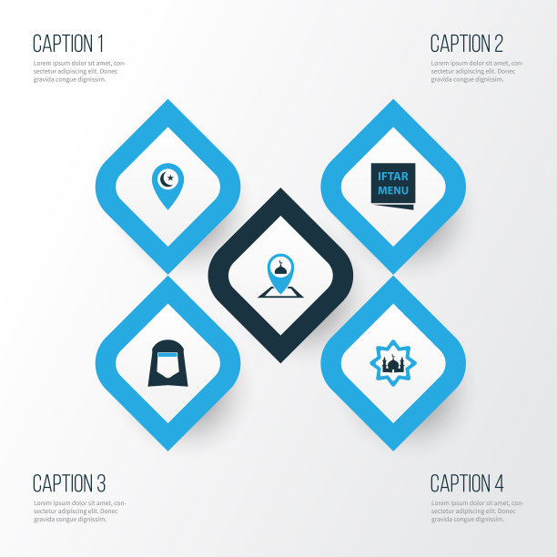 斋月彩色图标集合hijab图片下载