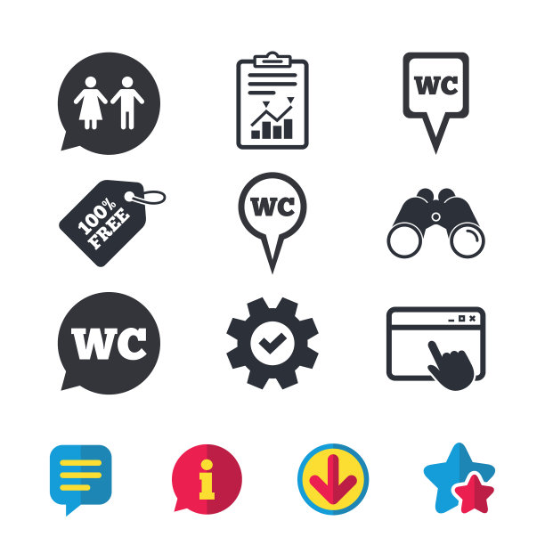 厕所的指示图标是男厕所和女厕所图片下载