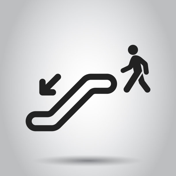 自动扶梯电梯图标的经营理念图片下载