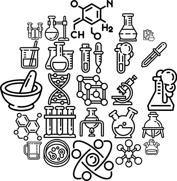 化学图标集轮廓样式图片下载