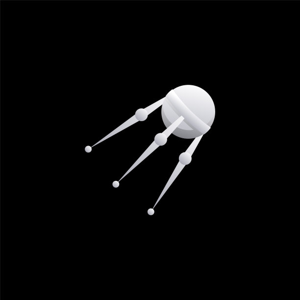 在太空中飞行的银色卫星图片下载