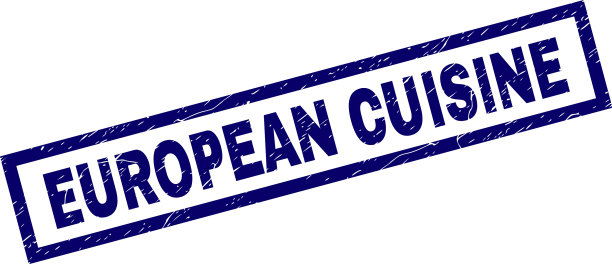 长方形刻花欧洲美食邮票图片下载