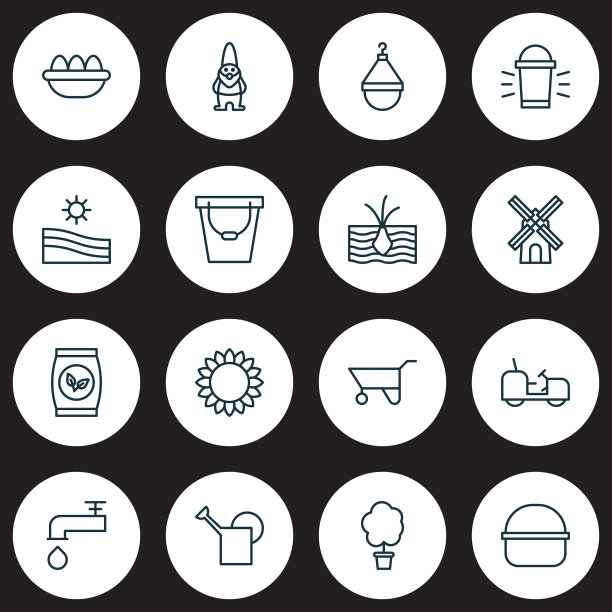 农场图标集草地水龙头图片下载