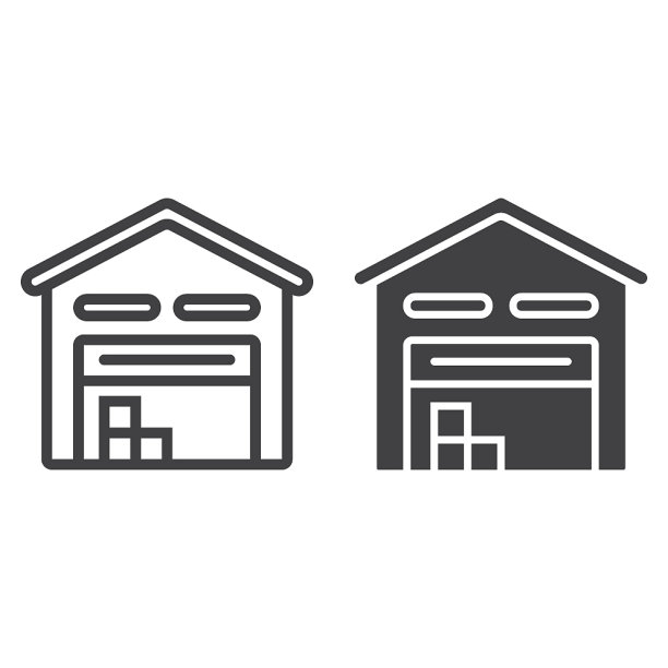 仓库线和字形图标物流图片下载