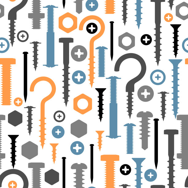 无缝模式与螺栓、螺母、钉子图片下载