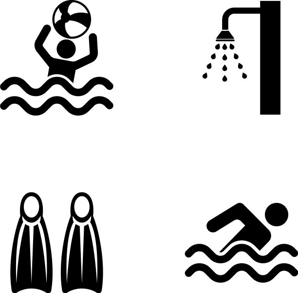 游泳池简单相关图标图片下载