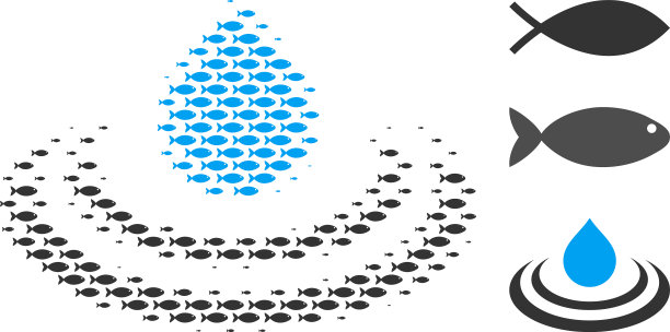 鱼半色调滴波纹马赛克图片下载