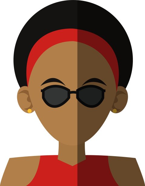 孤立女性头像设计图片下载