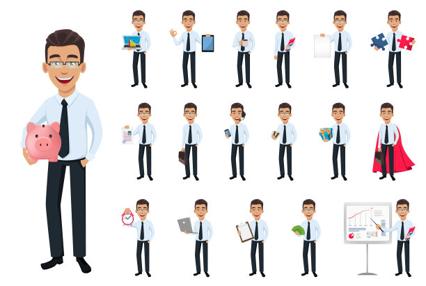 英俊的商人在办公室风格的衣服图片下载