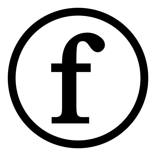 白色背景上的F字母图标图片下载