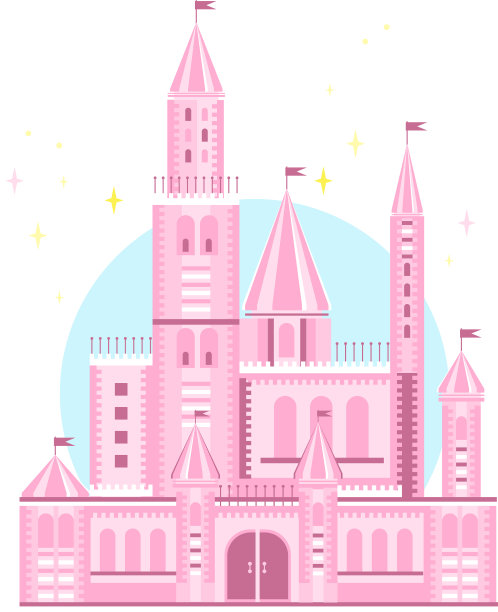 可爱的粉红色的城堡图片下载