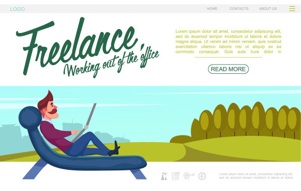 平面自由网站彩色模板图片下载