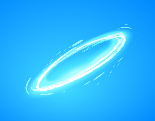 蓝色背景上的光环图片下载