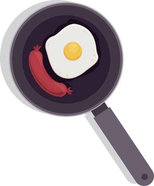 食物煎锅，鸡蛋和酱汁图片下载