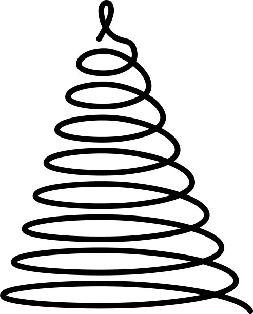 圣诞树黑丝细呈螺旋状图片下载