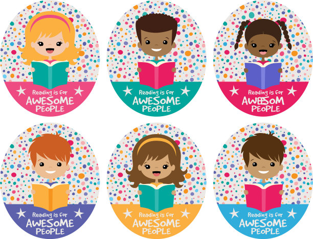 很棒的阅读儿童图形集图片下载