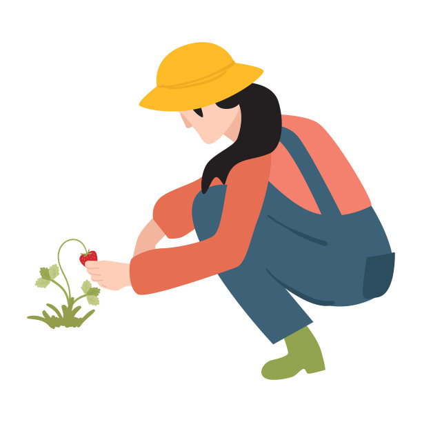 穿着职业制服的扁平农妇图片下载