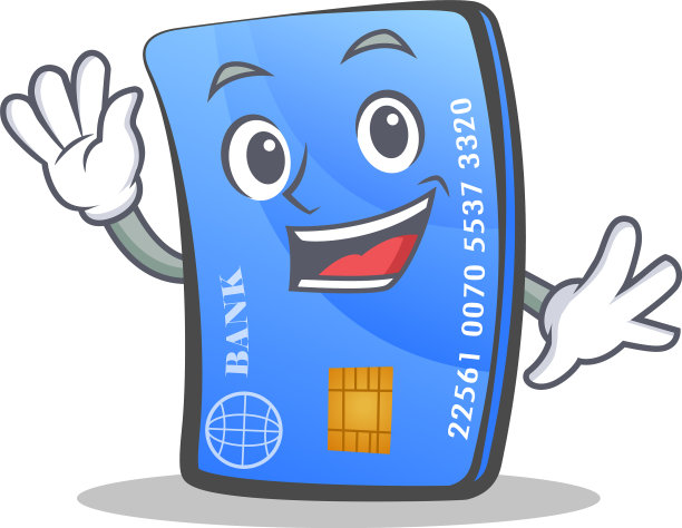 挥舞着信用卡的卡通人物图片下载