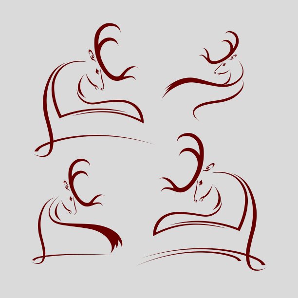 鹿头的剪影图片下载