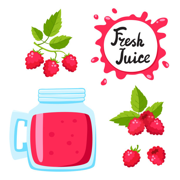 果汁和覆盆子在一个玻璃银行图片下载