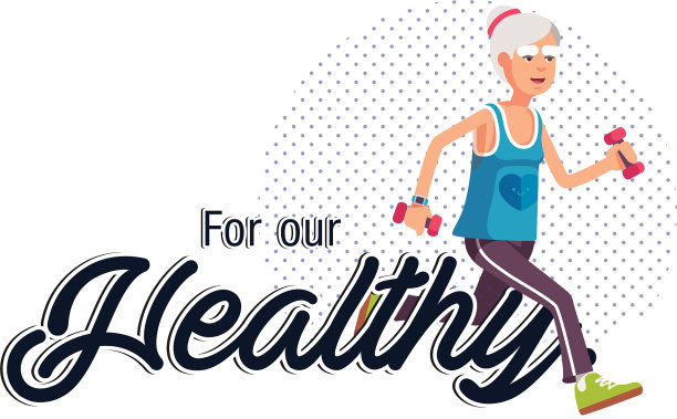 为我国健康老年人慢跑运动提供背景矢量图片下载