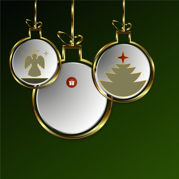 圣诞绿色设计由抽象的球组成图片下载