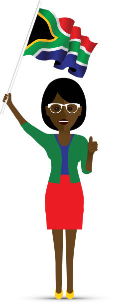 南非女人挥舞国旗图片下载