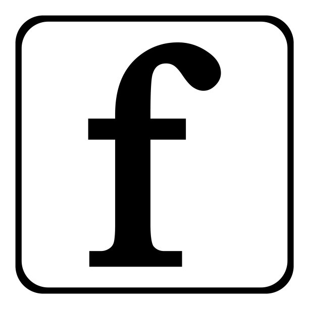 白色背景上的F字母图标图片下载