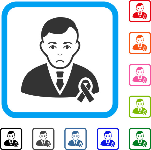 绅士与丧服缎带框不幸的图标图片下载