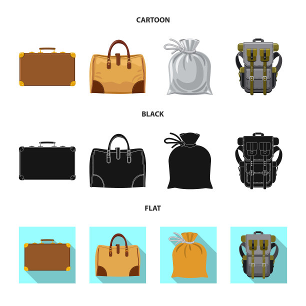 手提箱和行李标志的设计图片下载