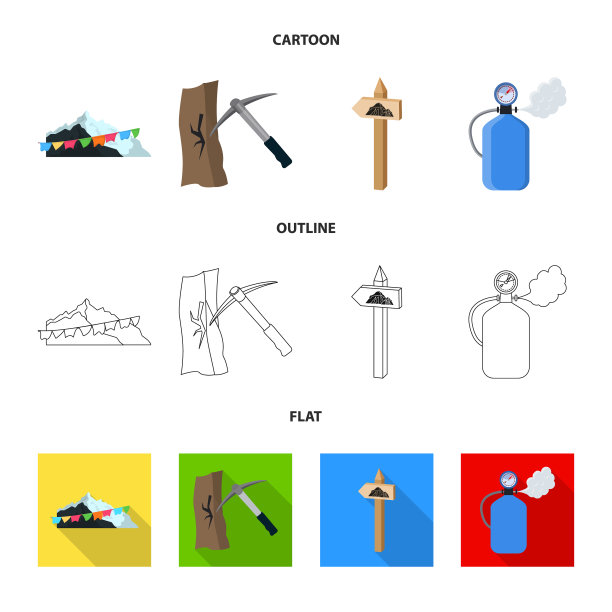 登山和山峰图标的设计图片下载