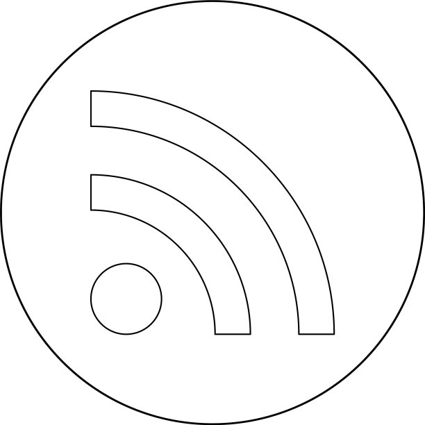 圆形黑色新闻线性图标图片下载