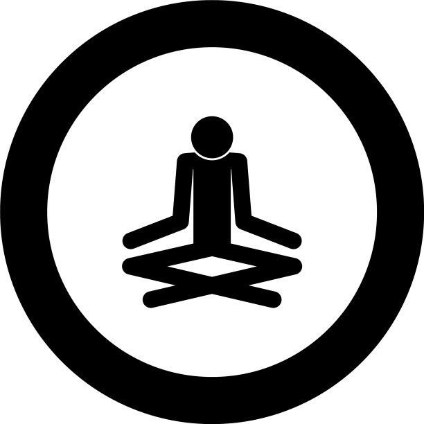 男人瑜伽棒图标黑色圆圈图片下载