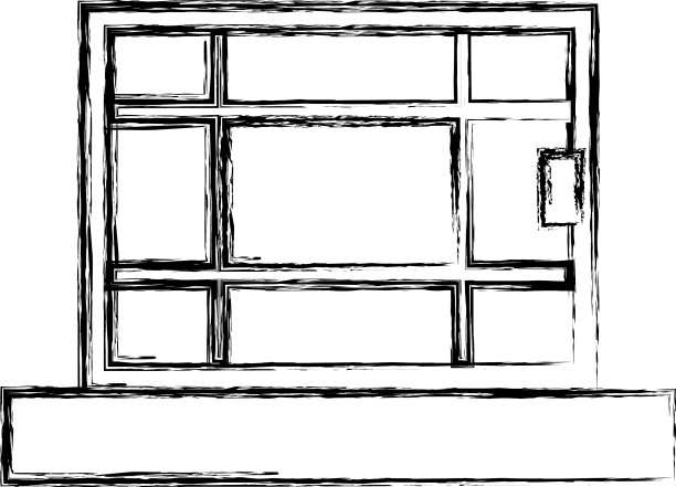 窗口的房子孤立图片下载