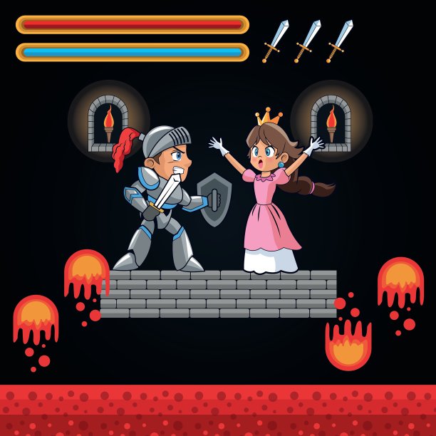 公主战士和电子游戏设计图片下载