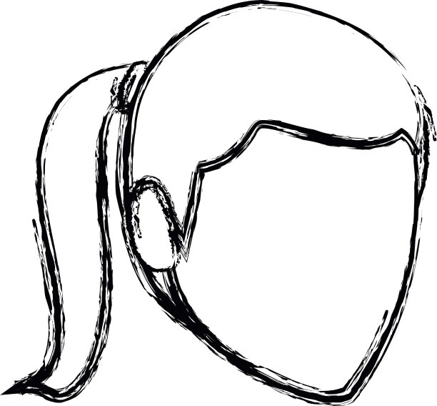 女学生脸卡通人头图片下载