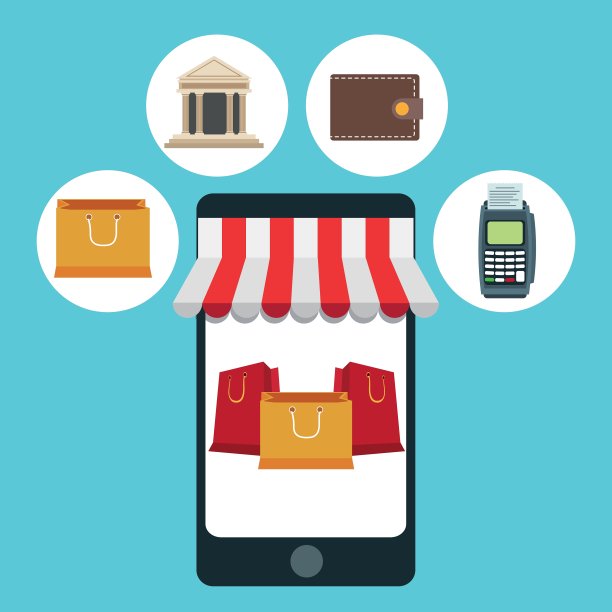 智能手机的购物和支付设计图片下载