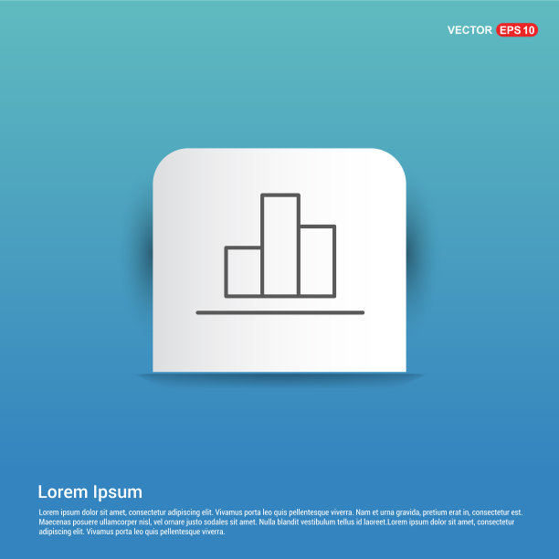 业务图表图标-蓝色贴纸按钮图片下载