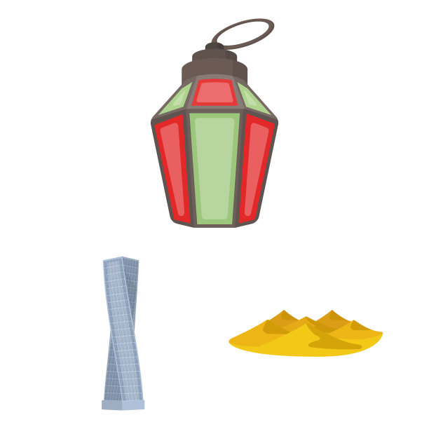 国家联合阿拉伯酋长国卡通图标设置图片下载