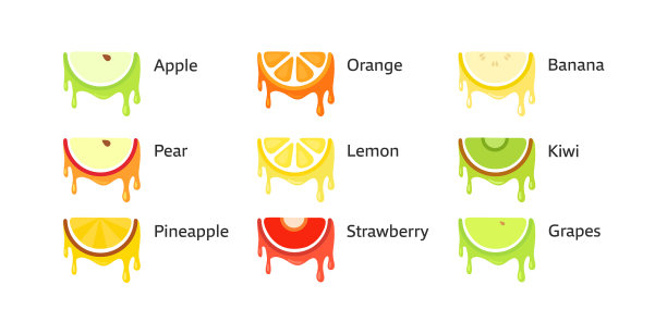 一组水果图标图片下载