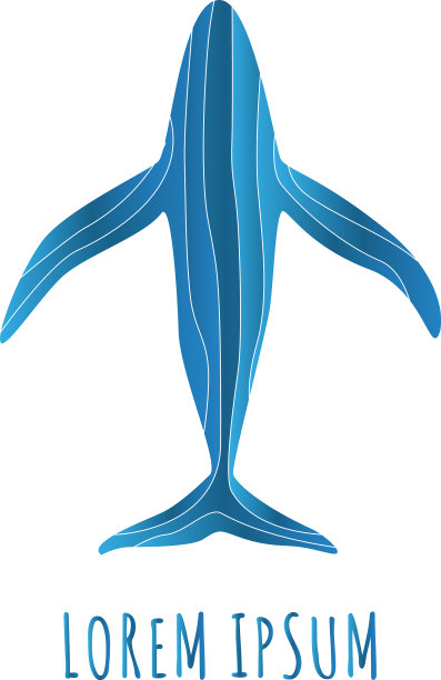 抽象的鲸鱼标志设计图片下载