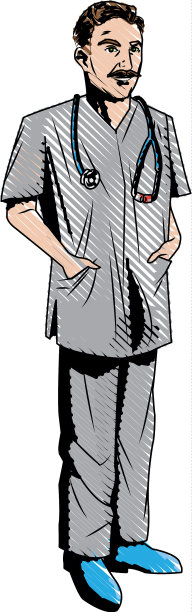 成熟男性医生听诊器双臂折叠图片下载