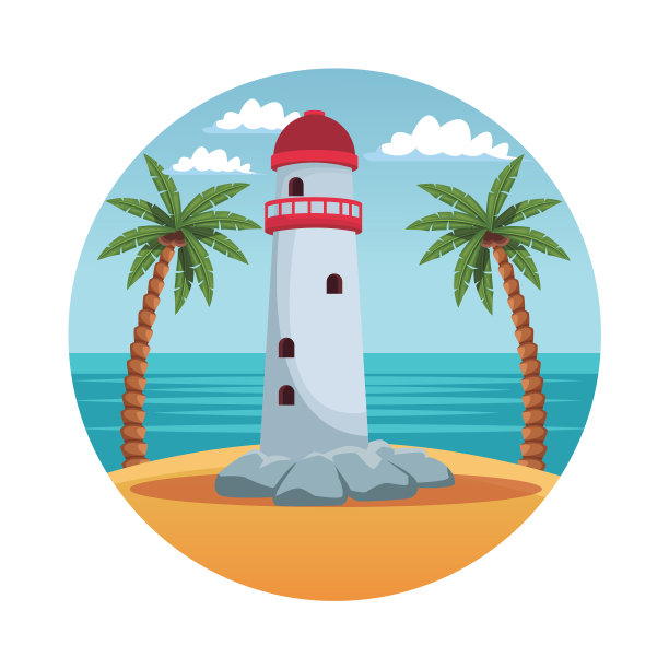 夏季和海滩圆形的象征图片下载