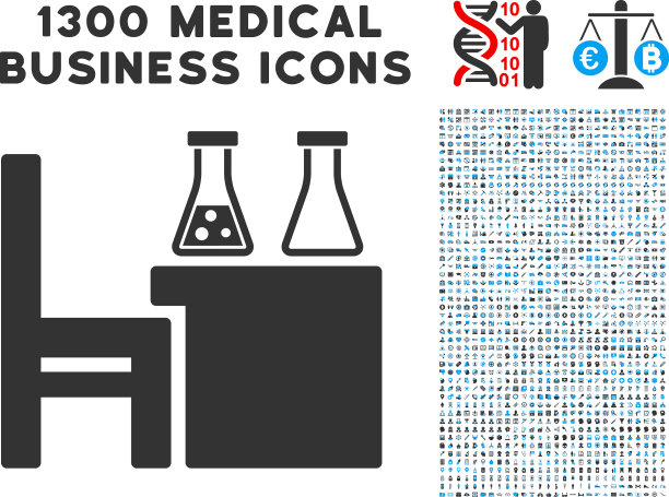 化学桌图标与1300医药业务图片下载