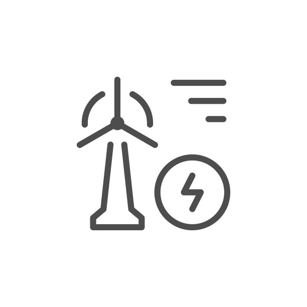 风力发电线型图标图片下载
