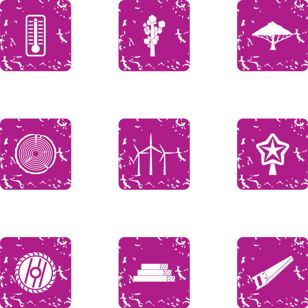 乡村风格图标设置垃圾摇滚风格图片下载