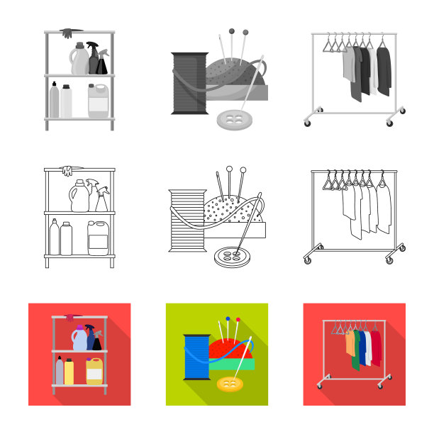 隔离对象的洗衣和清洁标志图片下载