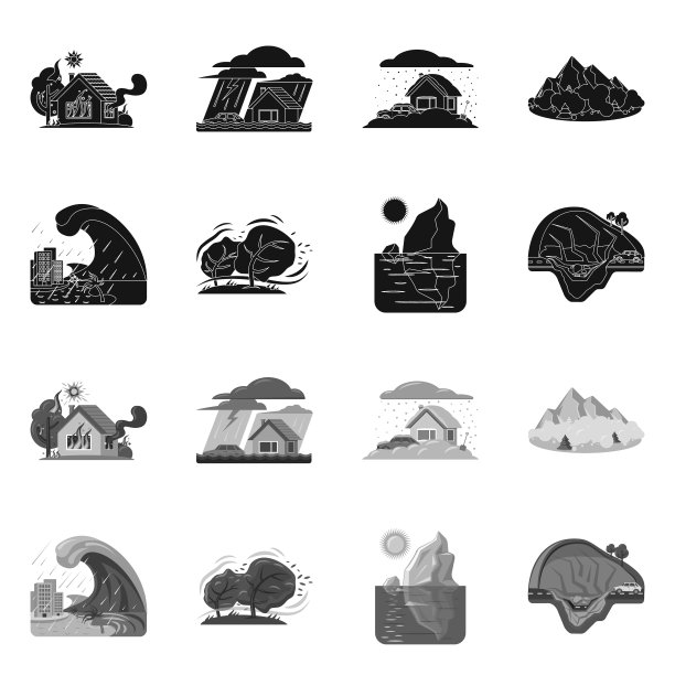自然灾害标志设计图片下载