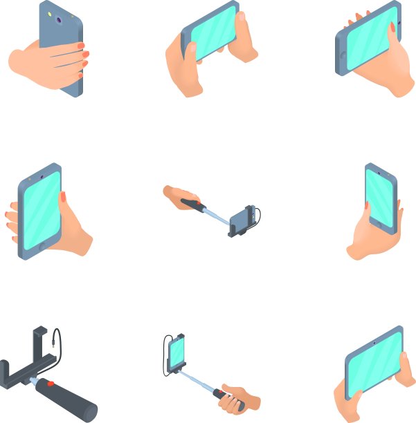 自拍手机图标设置卡通风格图片下载