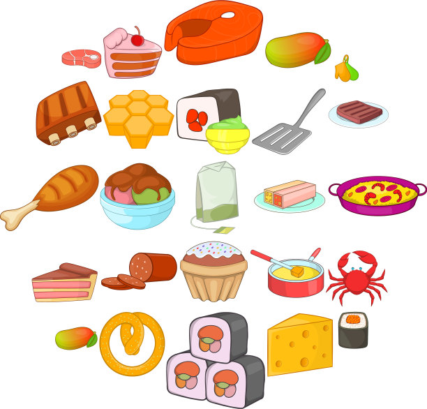 寿司图标设置卡通风格图片下载